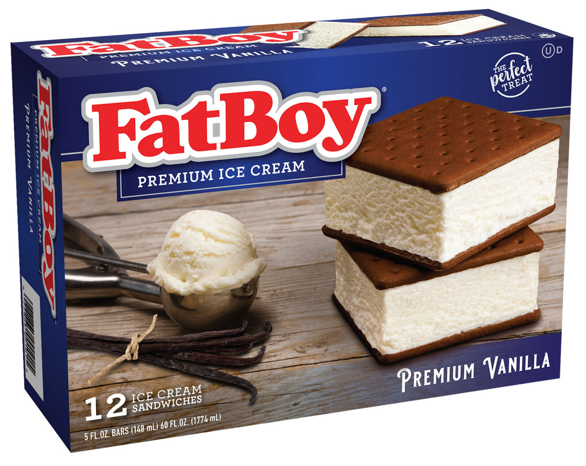FatBoy® Ice Cream Sandwich - Premium Vanilla – Caspers Ice Cream