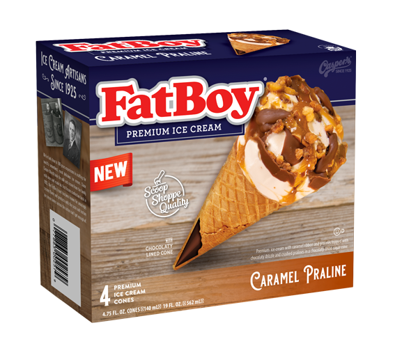 FatBoy® Ice Cream Cones - Caramel Praline - 4 Count