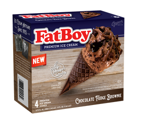 FatBoy® Ice Cream Cones - Chocolate Fudge Brownie - 4 Count