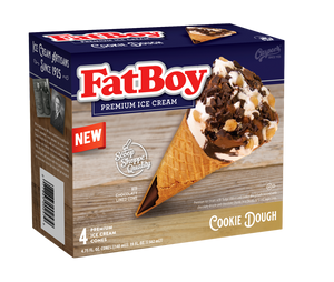 FatBoy® Ice Cream Cones - Cookie Dough - 4 Count