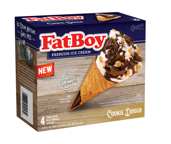 FatBoy® Ice Cream Cones - Cookie Dough - 4 Count