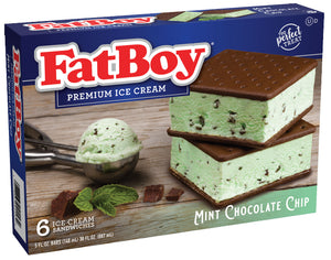 FatBoy® Ice Cream Sandwich - Mint Chocolate Chip - 6 Count