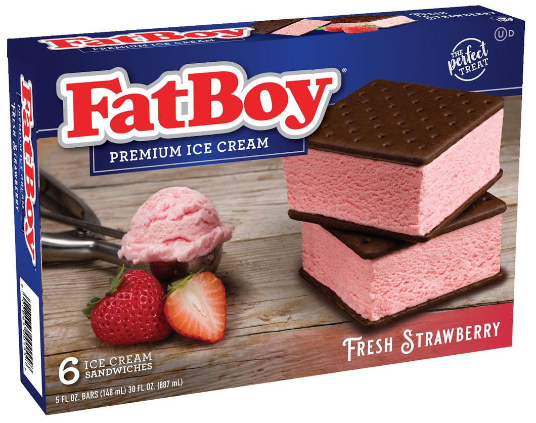 FatBoy® Ice Cream Sandwich - Strawberry - 6 Count
