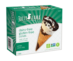 Jolly Llama® Dairy-Free, Gluten-Free Ice Cream Cones - White Mint Chip